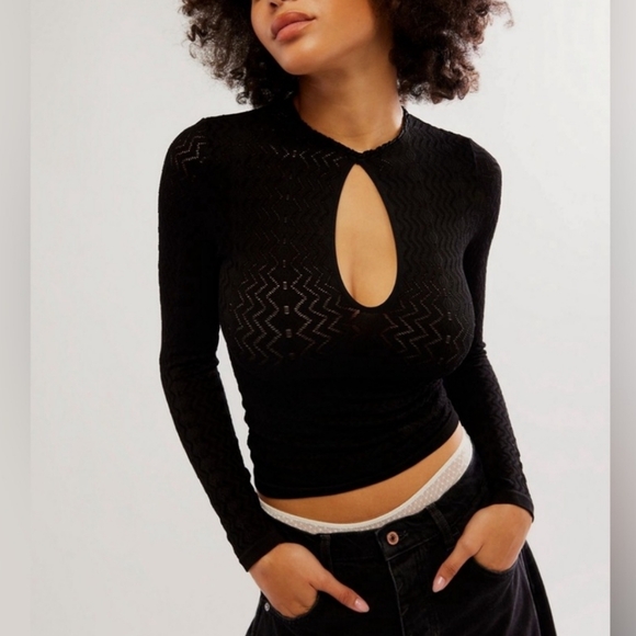 Free People Get Ready Seamless Long Sleeve Black - Picture 4 of 13